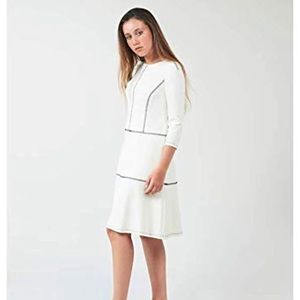 Zaikamoya White Teens with black topstitching dress size XXS/10-12